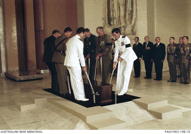 At the entombment of the Unknown Australian Soldier, the military