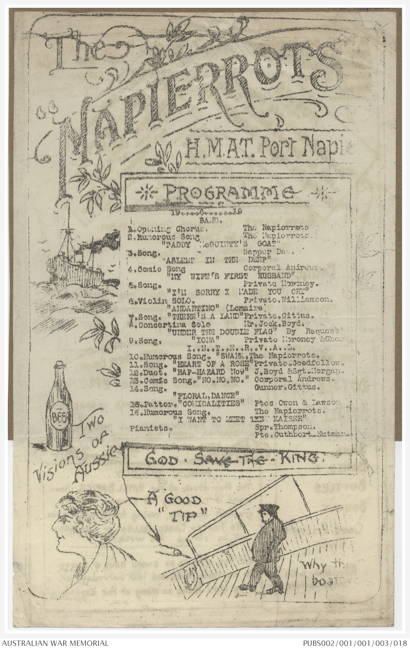 Item 18: The Napierrots | Australian War Memorial