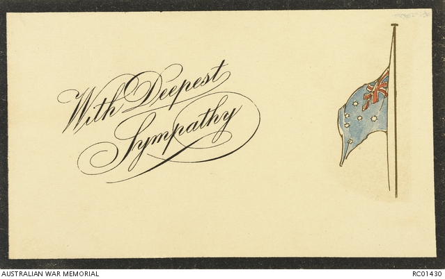 With Deepest Sympathy | Australian War Memorial