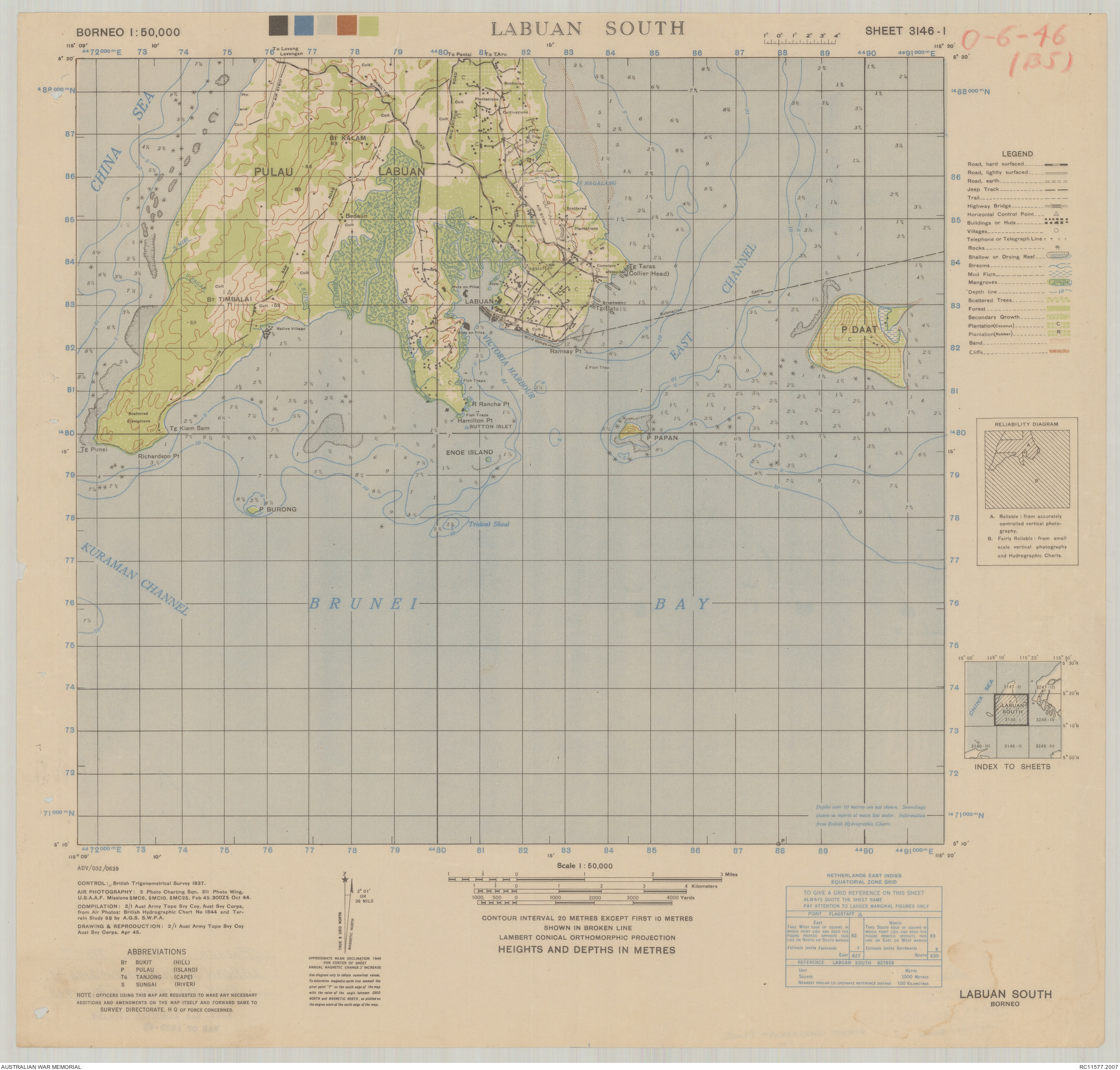 Labuan south : Borneo 1:50,000, sheet 3146-I | Australian War Memorial