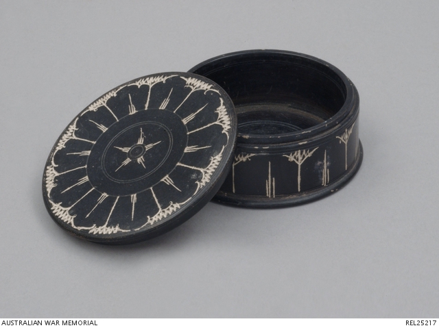 Round stone container with lid : Chaplain T E Champion, NZEF ...