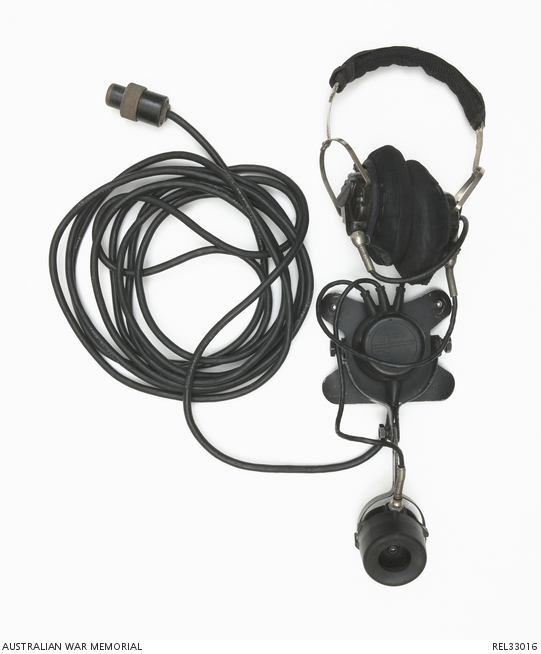 HMAS Brisbane : Headset/intercom unit with cables attached | Australian War Memorial