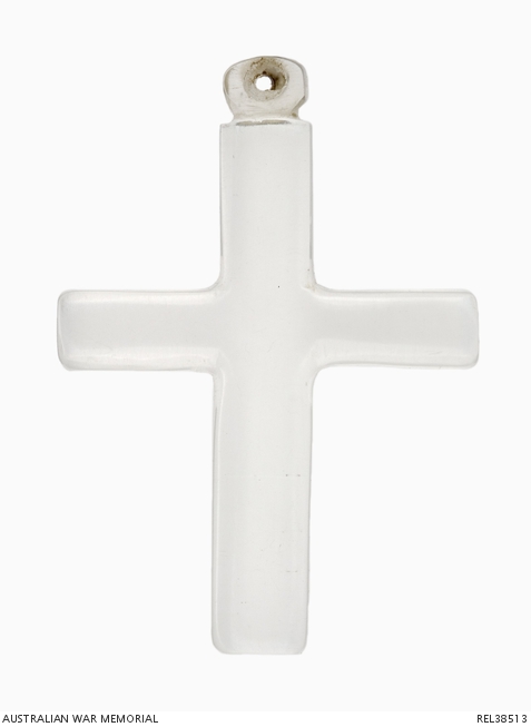 Trench art perspex cross : Sapper C H F Nunn, 2/4 Field Company ...