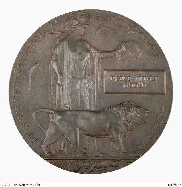 Next of kin plaque with scroll : Private P A Goold, 3 Battalion, AIF ...
