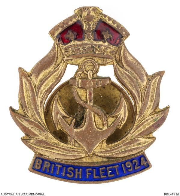 Commemorative badge, visit of the British Fleet 1924 Leading Stoker W