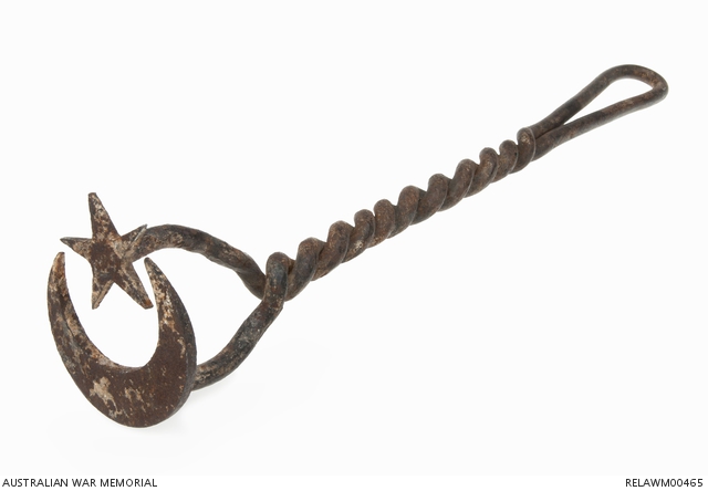 Turkish Government branding iron (Crescent and Star), found at Aleppo ...