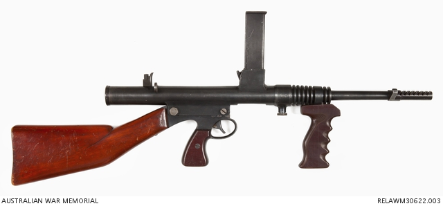Experimental 45 Owen Sub machine Gun Third Model Australian War Memorial