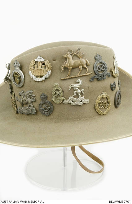 Australian Army Slouch Hat – Wool Felt Size 60 With Rising Sun Badge & Puggaree – Reproduction
