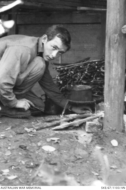 Vietnam. 1967-11. Sapper Geoff Russell of Cowra, NSW, and 7th Battalion ...
