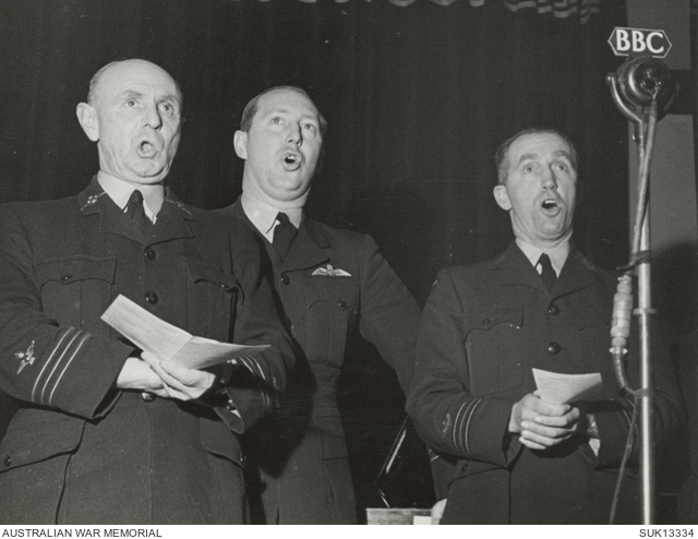 London, England. 1943-12-24. Carols were provided by the RAAF Singers ...