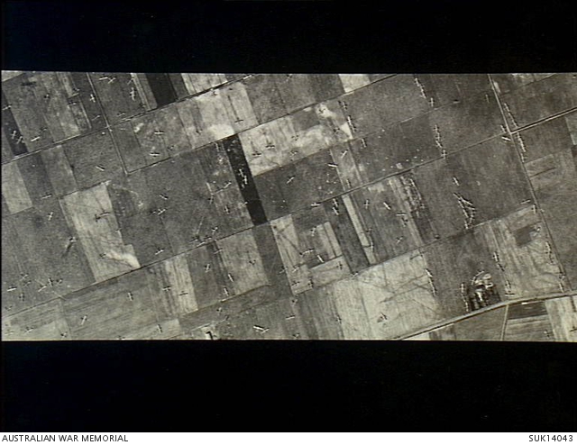 Holland. 1944-09-19. An RAF reconnaissance photograph showing American ...
