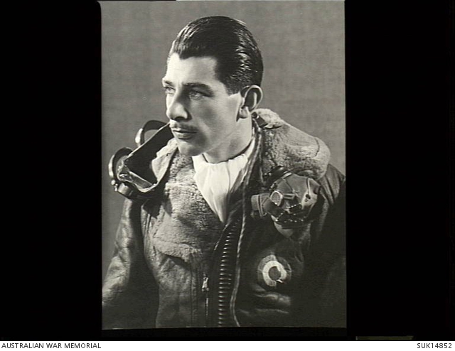 London, England. 1945-04-26. Portrait of Flying Officer E. J. Roberts ...