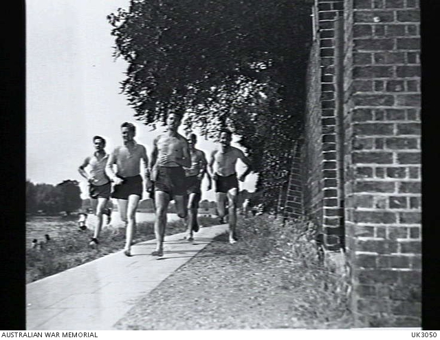 London, England. C. 1945-06. Two RAAF rowing eights, went into training ...