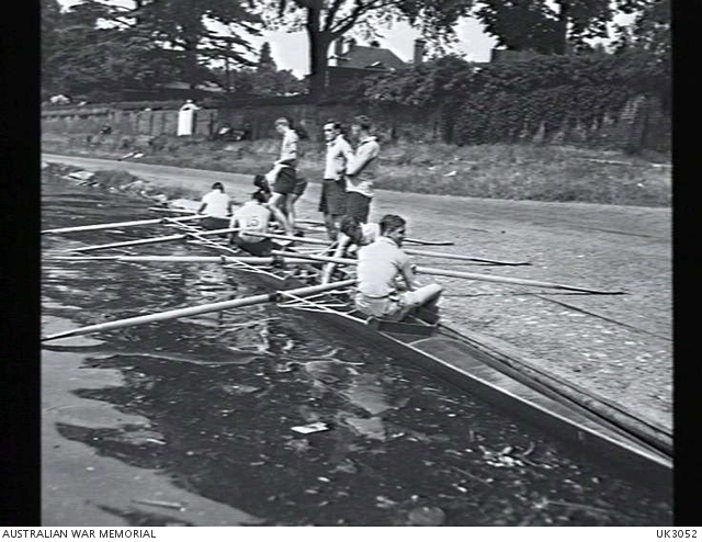 London, England. C. 1945-06. Two RAAF rowing eights, went into training ...