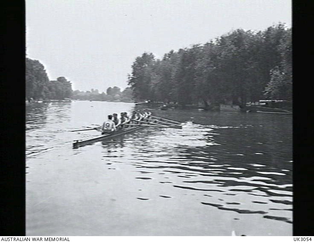 London, England. C. 1945-06. Two RAAF rowing eights, went into training ...