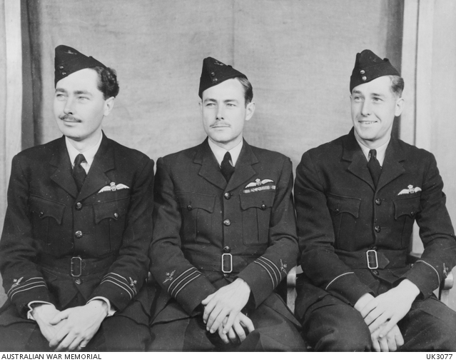 Portrait of three brothers serving in the RAAF in England, taken ...