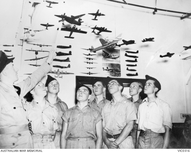 Melbourne, Vic. C. 1944. Group of Air Training Corps (ATC) cadets are