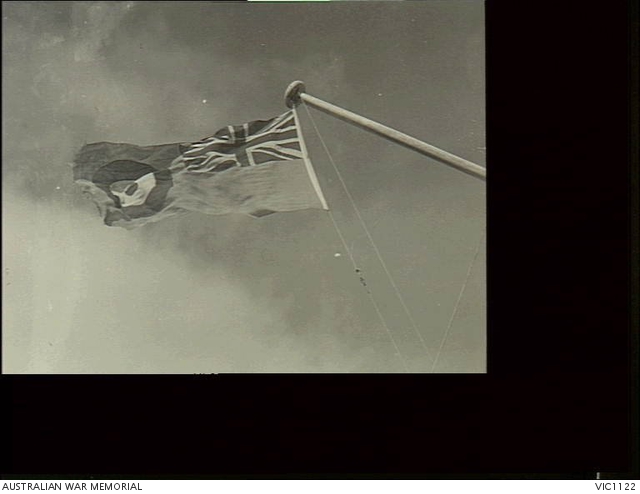 View of a RAAF Ensign being flown at a RAAF Station. | Australian War ...