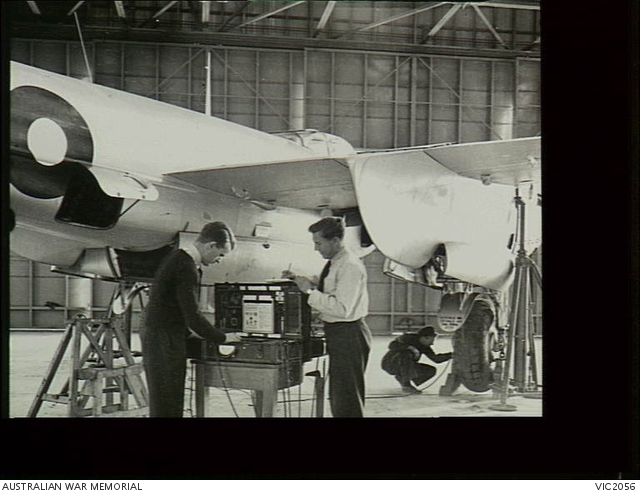 Laverton, Vic. C. 1948. In a hangar at Aircraft Research and ...