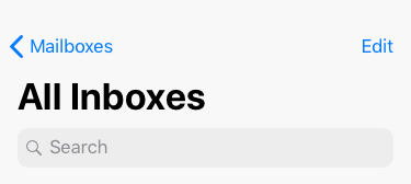 Screenshot of the header section of iPhone's email app