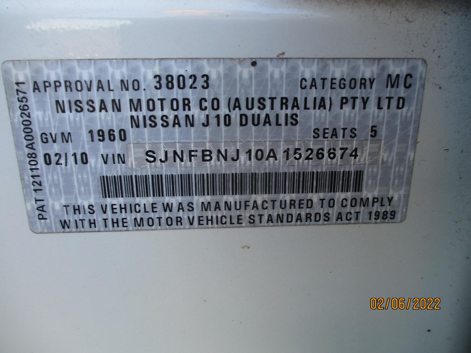 View Auto part Seatbelt/Stalk Nissan Dualis 2010