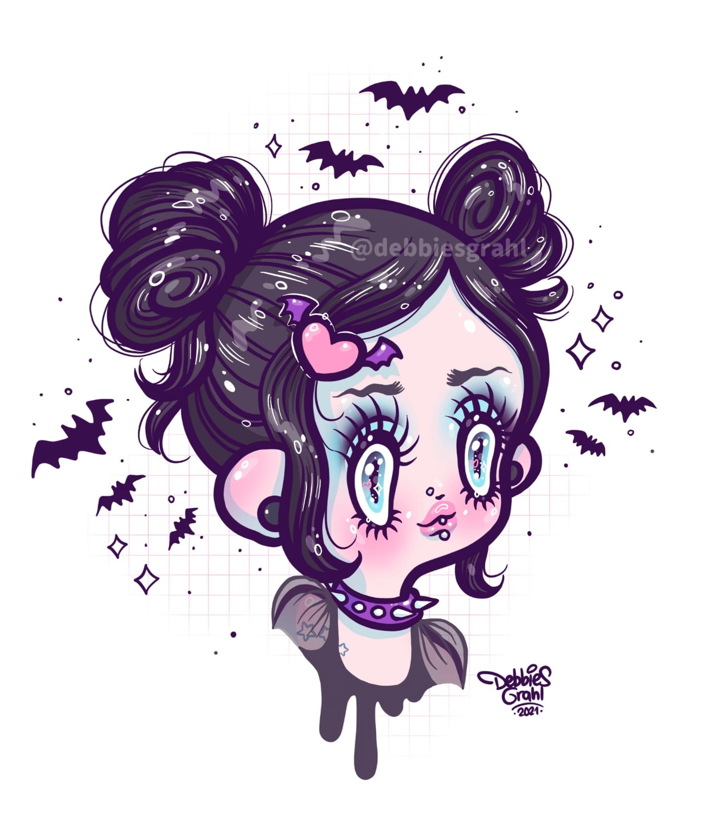 Goth Girl Digital Illustration by Debora Grahl in Sydney