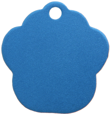 Aluminium Blue Paw Pet Tag