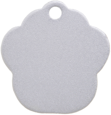 Aluminium Silver Paw Pet Tag