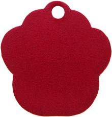 Aluminium Red Paw Pet Tag