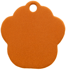 Aluminium Orange Paw Pet Tag