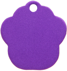 Aluminium Purple Paw Pet Tag