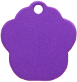 Aluminium Purple Paw Pet Tag