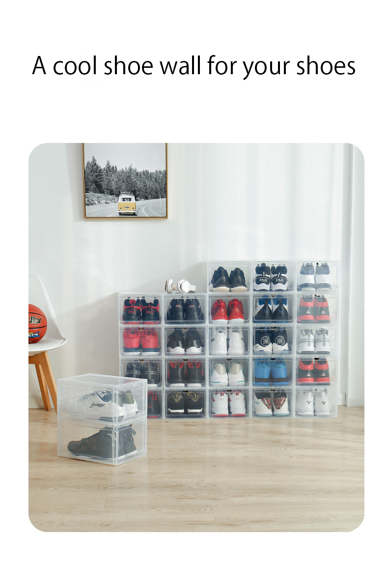 plastic sneaker cases on Stackable Sneaker Display Cases Shoe Box Organize Ebay