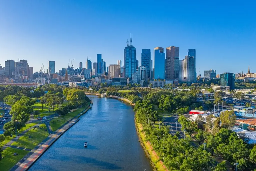 Melbourne Yarra River Skyline