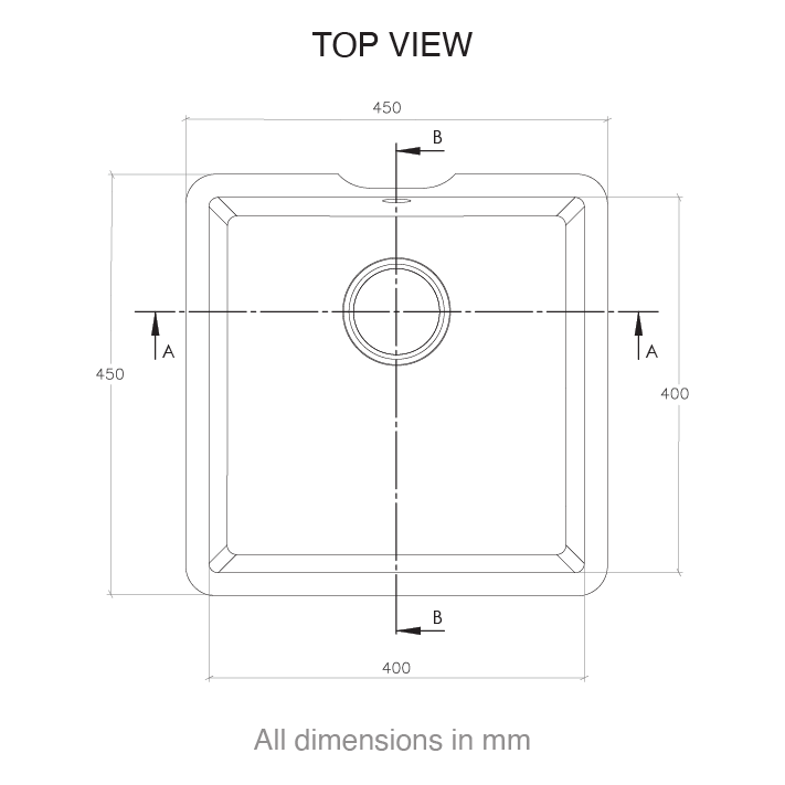 CASF Corian sink spicy 965 top view
