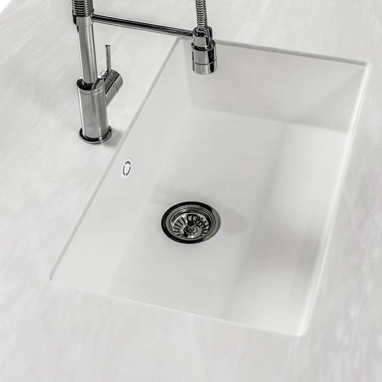 CASF Corian sink spicy 966 pearl glacier white