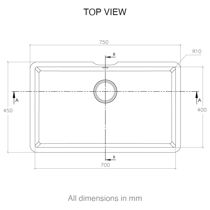CASF Corian sink spicy 966 top view
