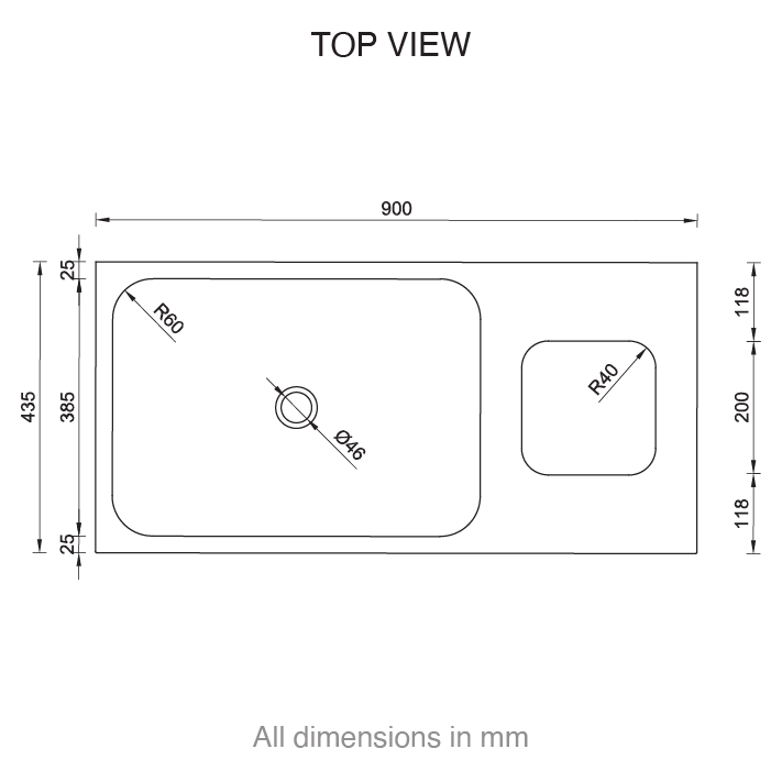 casf corian staff hand wash station 336 top view