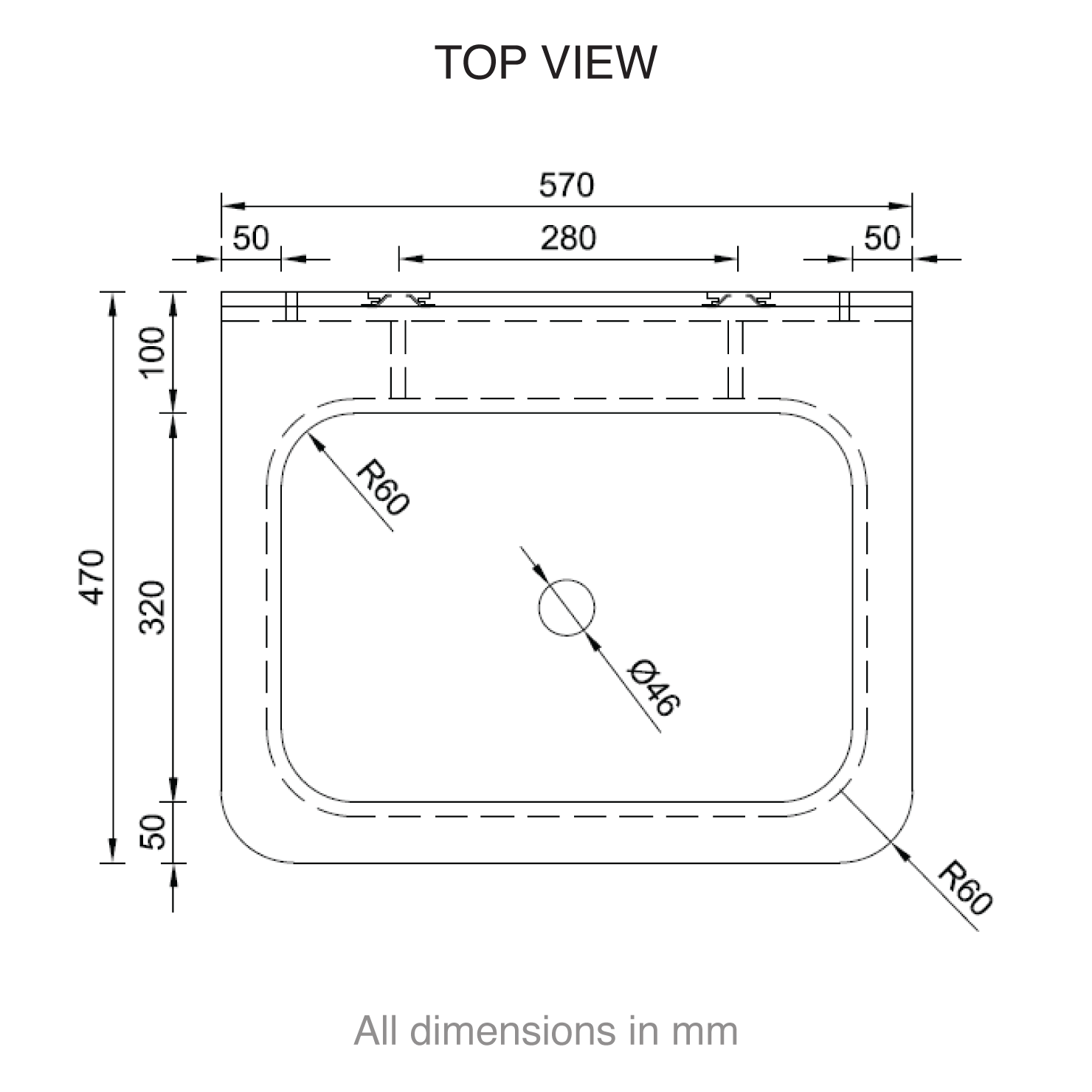 casf corian 337sd wall hung top view