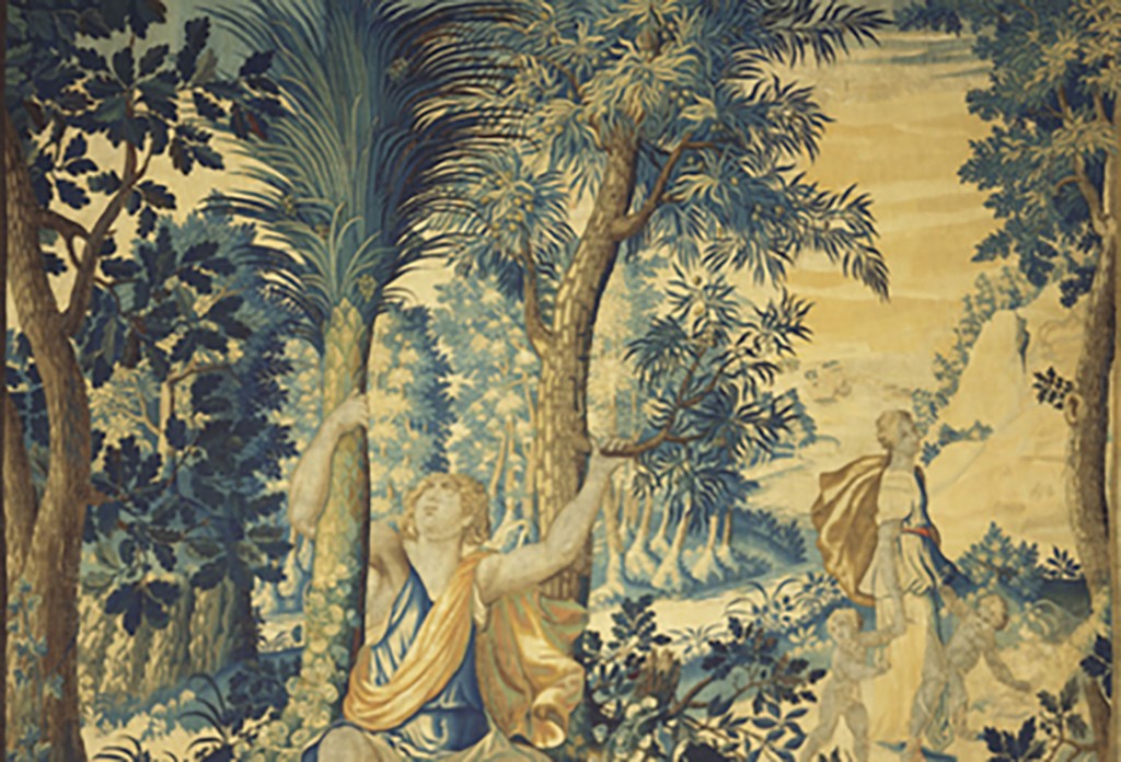 Detail Woven wool tapestry, The Birth of Diana and Apollo, c.1630 courtesy Royal Collection Trust © Her Majesty Queen Elizabeth II 2017