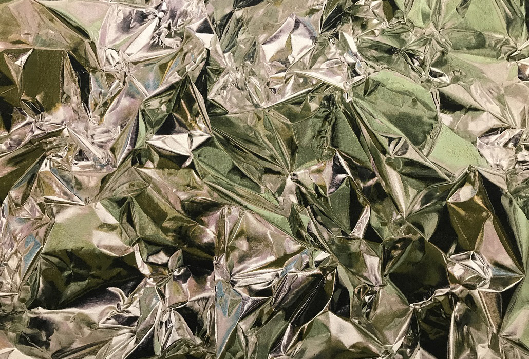 Installation view of tapestry by Pae White, Spearmint to Peppermint (part), 2013, National Gallery of Victoria, Melbourne, Purchased NGV Foundation with the assistance of Donald Russell Elford and Dorothy Grace Elford Bequest, 2017. Photo: Belinda McDowall