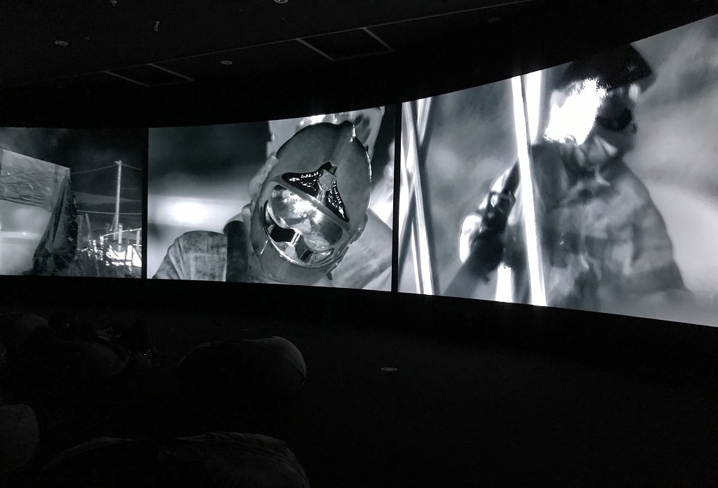 Installation view of Richard Mosse, Incoming (2015–16), National Gallery of Victoria, Melbourne. Photo: Belinda McDowall