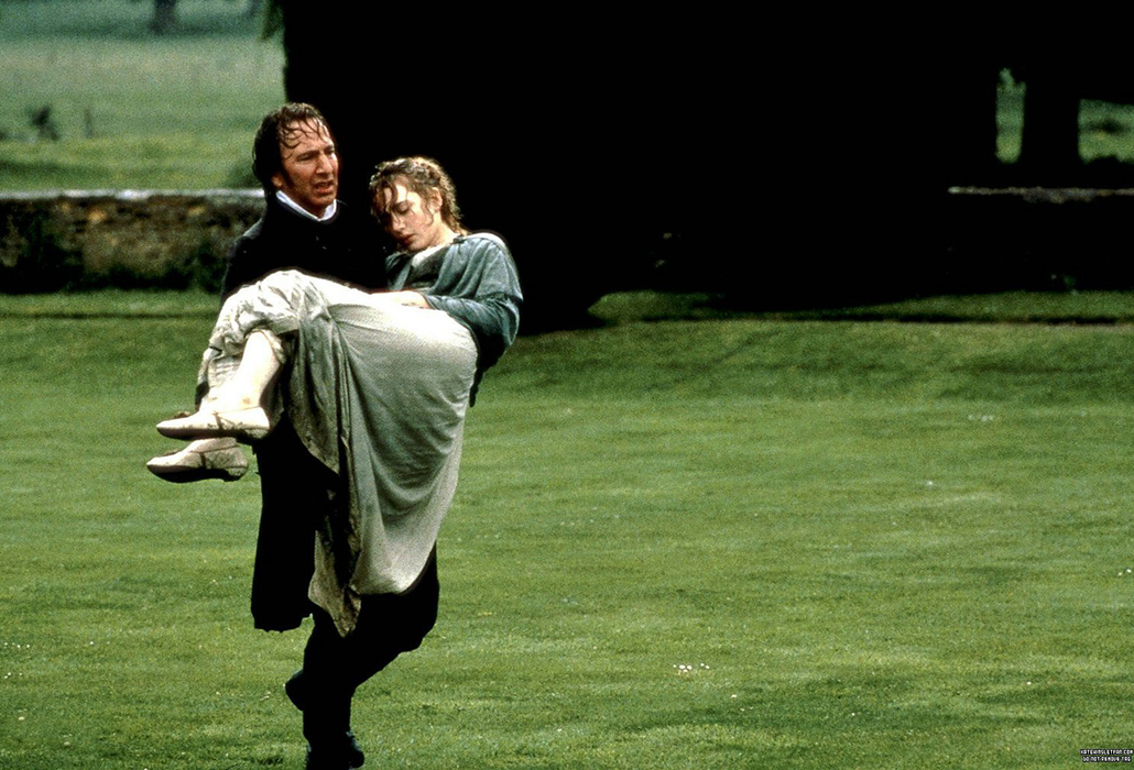 Colonel Brandon (Alan Rickman) rescuing Marianne (Kate Winslet) in Sense and Sensibility (1995)