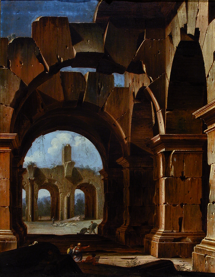 Detail: Niccolò Codazzi, (Naples 1642-Genoa 1693), Ruined building c1685-1693 oil on canvas, 67 x 53 cm, Galleria Corsini, Florence
