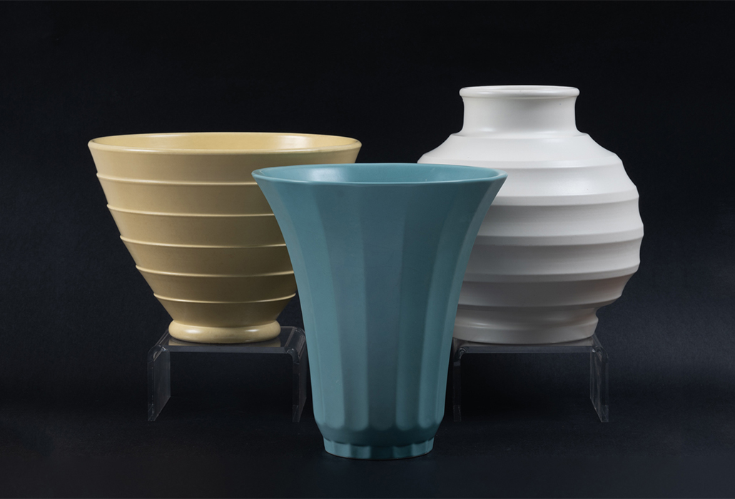 Alan Landis Antiques Wedgwood Keith Murray Design vases, circa 1930