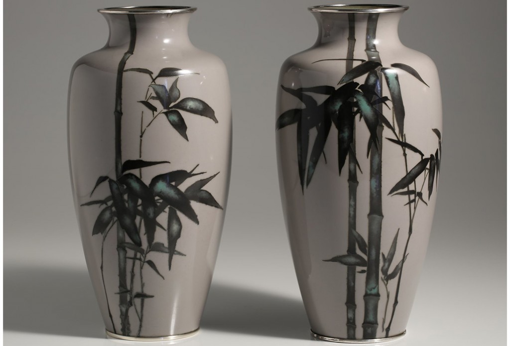 Brans Antiques and Art (WA) Pair of cloisonné vases