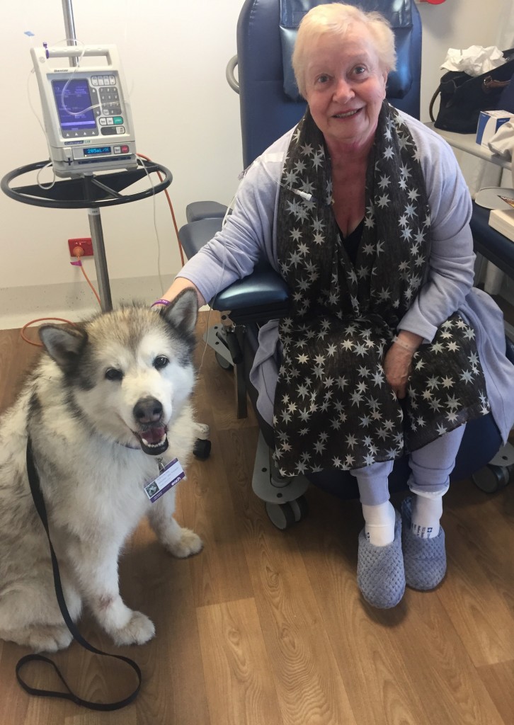 Carolyn with Aurora Chemo Dog
