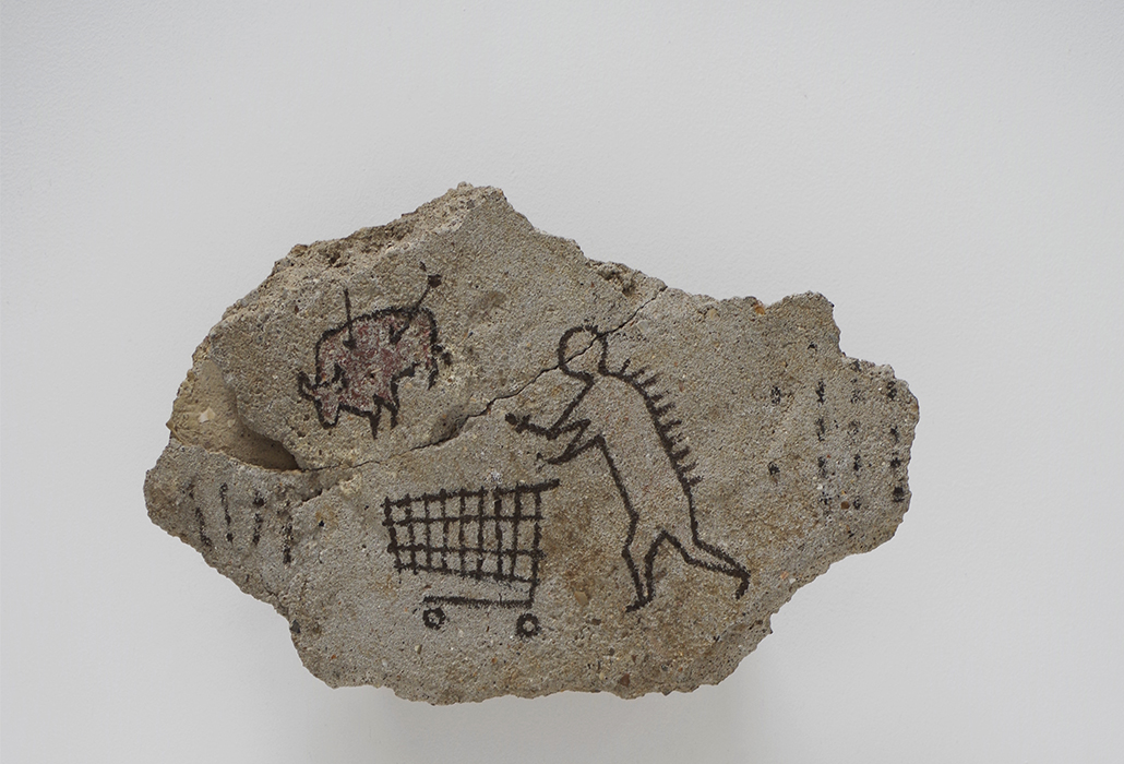 Early Man BM Banksy (born 1974), Peckham Rock, UK, 2005. This object was secretly placed in a gallery at the British Museum by the artist in 2005 and was undiscovered for three days. © Banksy courtesy of Pest Control Office.
