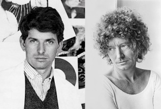 Left: George Baldessin at RMIT, Melbourne c. 1965
Photo: Unknown - Right Greg Weight
Brett Whiteley – portrait 2 1975
gelatin silver photograph
50.4 x 40.4 cm (sheet)
45.2 x 30.8 cm (image)
National Portrait Gallery, Canberra
Gift of Patrick Corrigan AM 2004, Donated through the Australian Government’s Cultural Gifts Program, (2004.117) © Greg Weight. Licensed by Copyright Agency, 2018