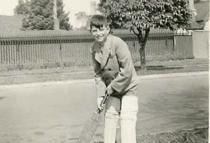 George Baldessin playing backyard cricket 1950 Photo: Unknown